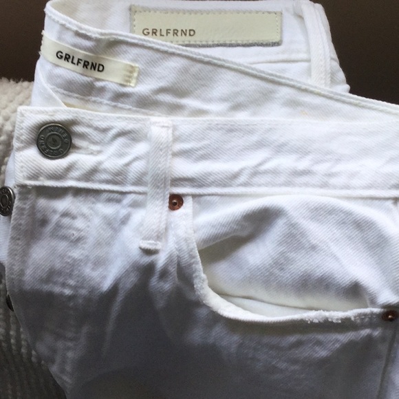 GRLFRND Karolina 100% Cotton Jeans: White Flag 28 - Picture 3 of 8
